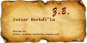 Zotter Borbála névjegykártya
