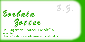 borbala zotter business card